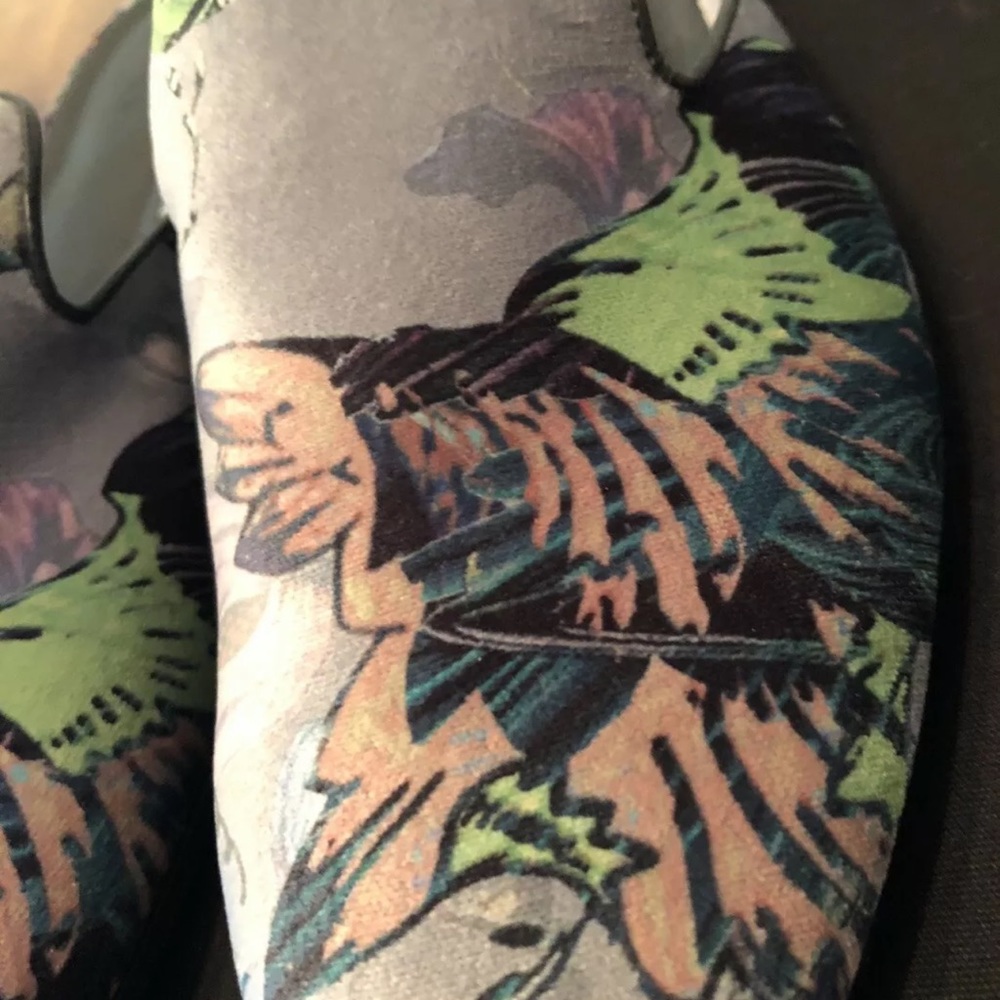 Rag & Bone Savoy Floral Print Velvet Slide Flats Grey Size 8 $425 NWT!! - Picture 10 of 10